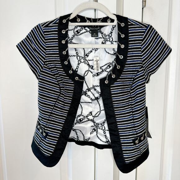 White House Black Market Jackets & Blazers - WHITE HOUSE BLACK MARKET -NWT- Striped Chain Laced Blazer Jacket | 00
